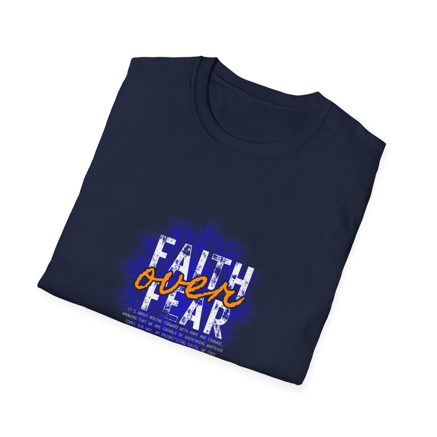 Bold Faith Tee - Faith Over Fear with Blue Graphic | T-Shirt | Unisex