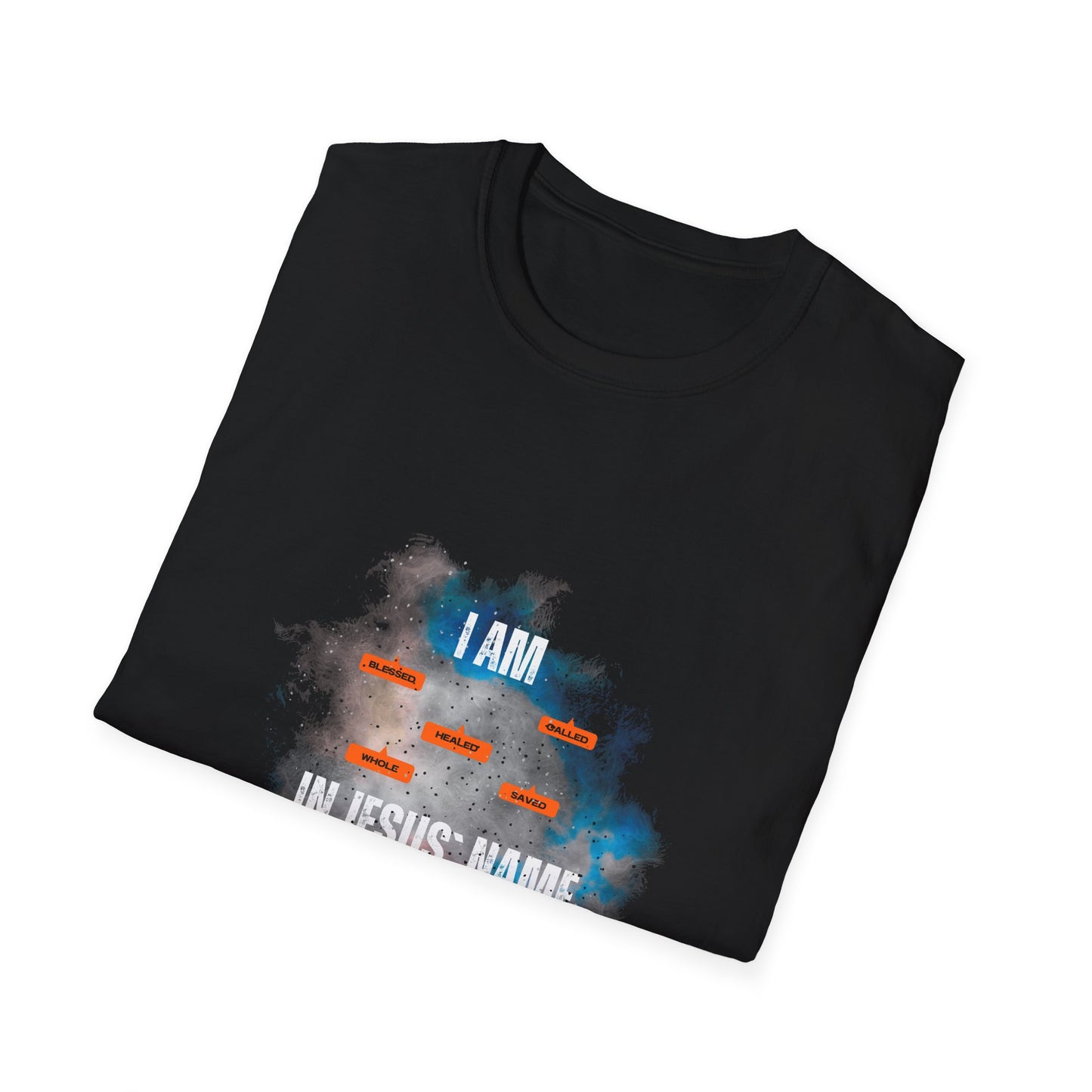 Bold Faith Tee - I am Blessed in Jesus Name with Galaxy Graphic | T-Shirt | Unisex