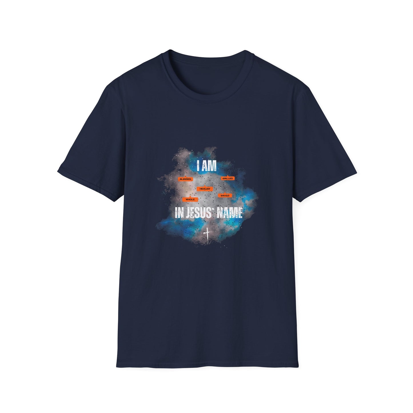 Bold Faith Tee - I am Blessed in Jesus Name with Galaxy Graphic | T-Shirt | Unisex