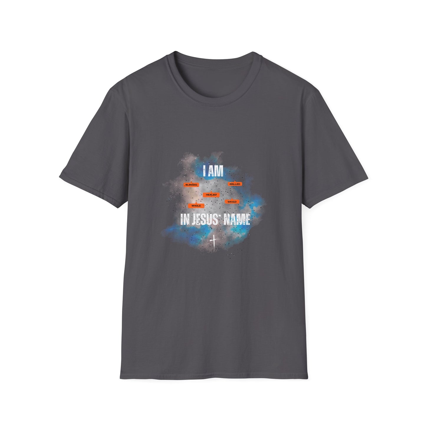 Bold Faith Tee - I am Blessed in Jesus Name with Galaxy Graphic | T-Shirt | Unisex