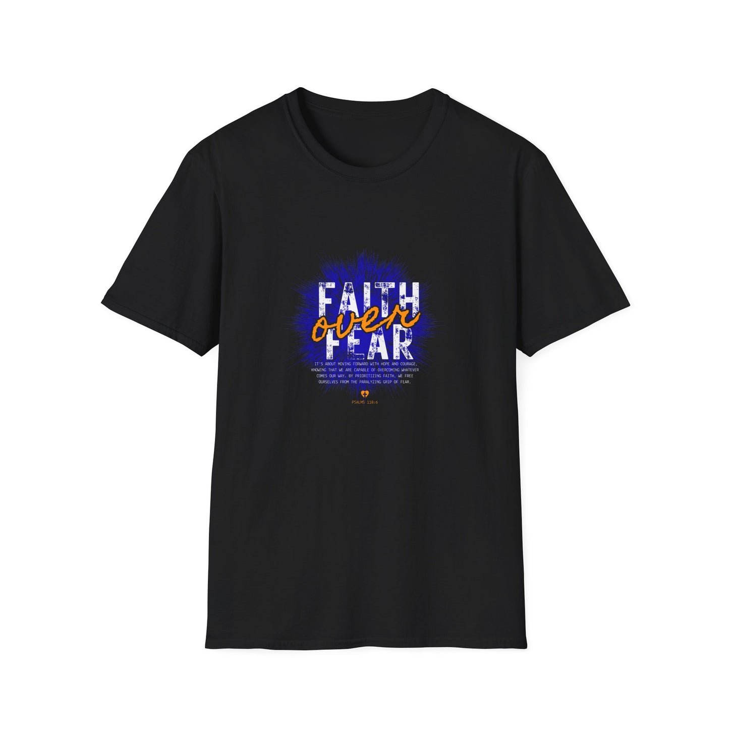 Bold Faith Tee - Faith Over Fear with Blue Graphic | T-Shirt | Unisex