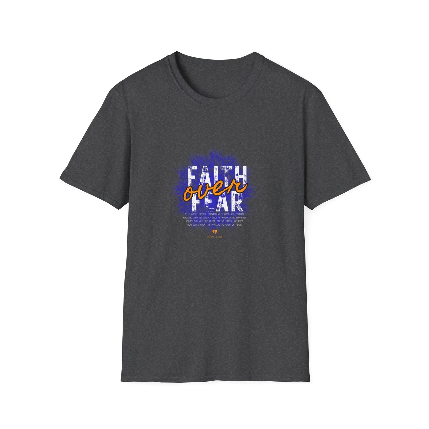 Bold Faith Tee - Faith Over Fear with Blue Graphic | T-Shirt | Unisex