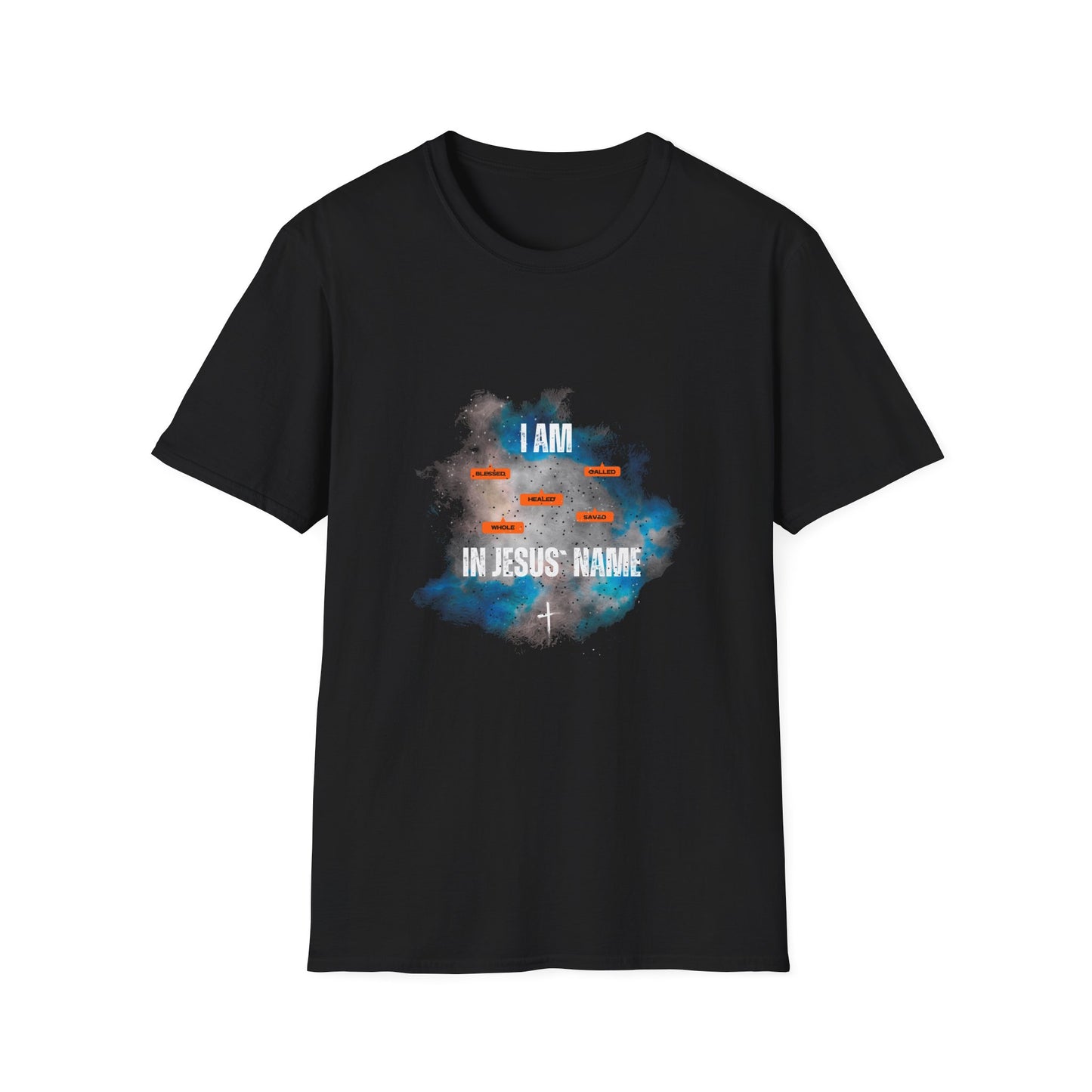 Bold Faith Tee - I am Blessed in Jesus Name with Galaxy Graphic | T-Shirt | Unisex