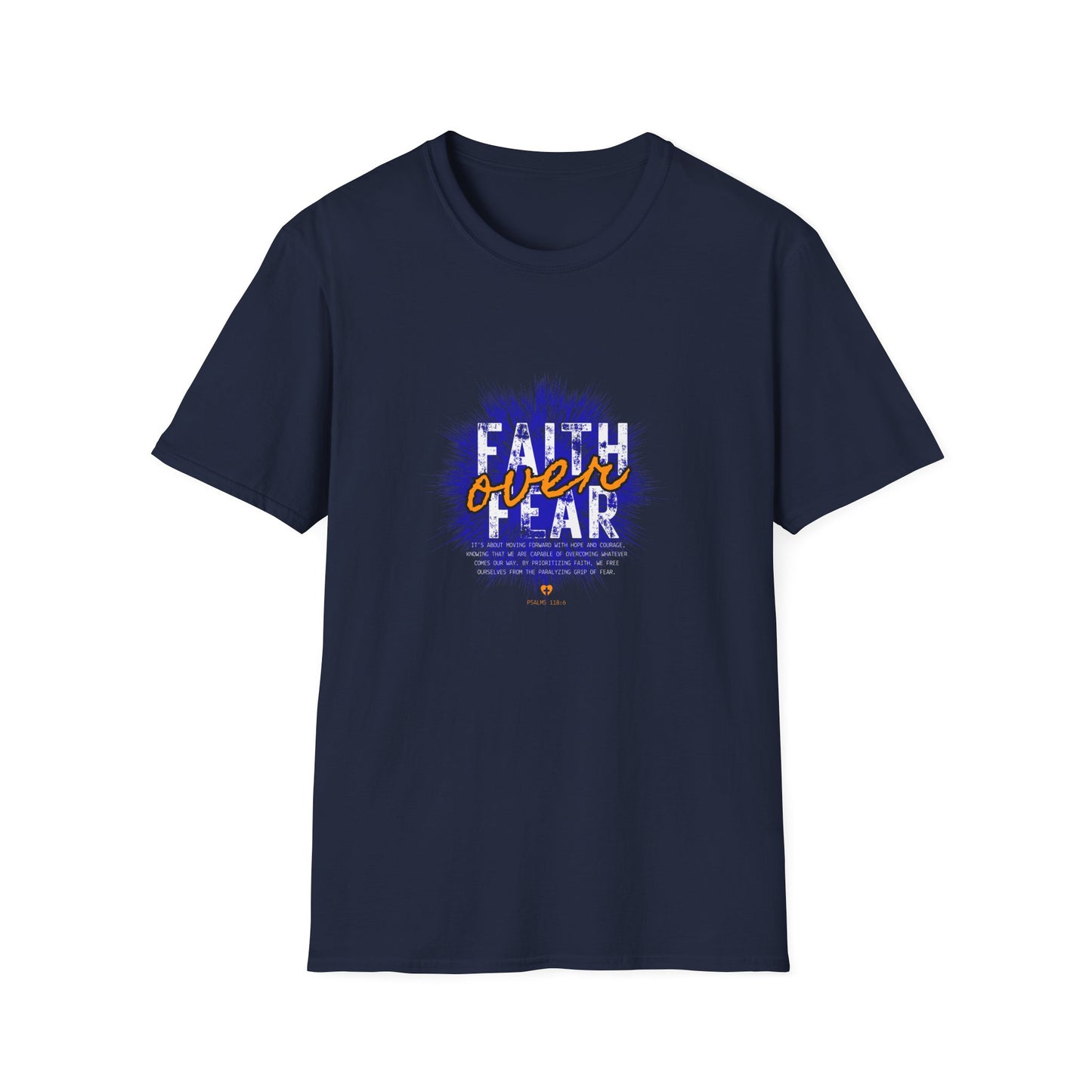 Bold Faith Tee - Faith Over Fear with Blue Graphic | T-Shirt | Unisex