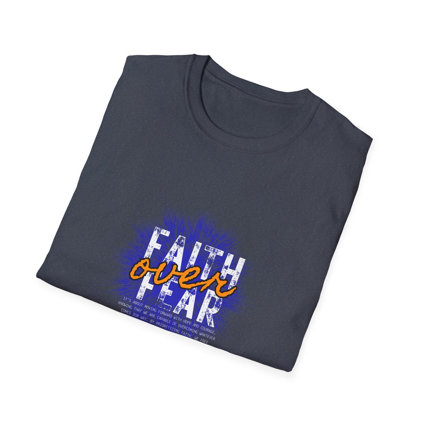 Bold Faith Tee - Faith Over Fear with Blue Graphic | T-Shirt | Unisex