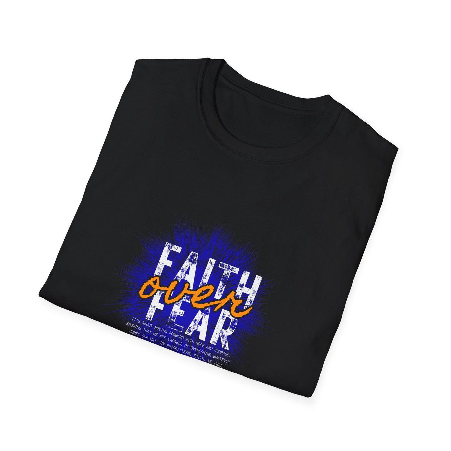 Bold Faith Tee - Faith Over Fear with Blue Graphic | T-Shirt | Unisex