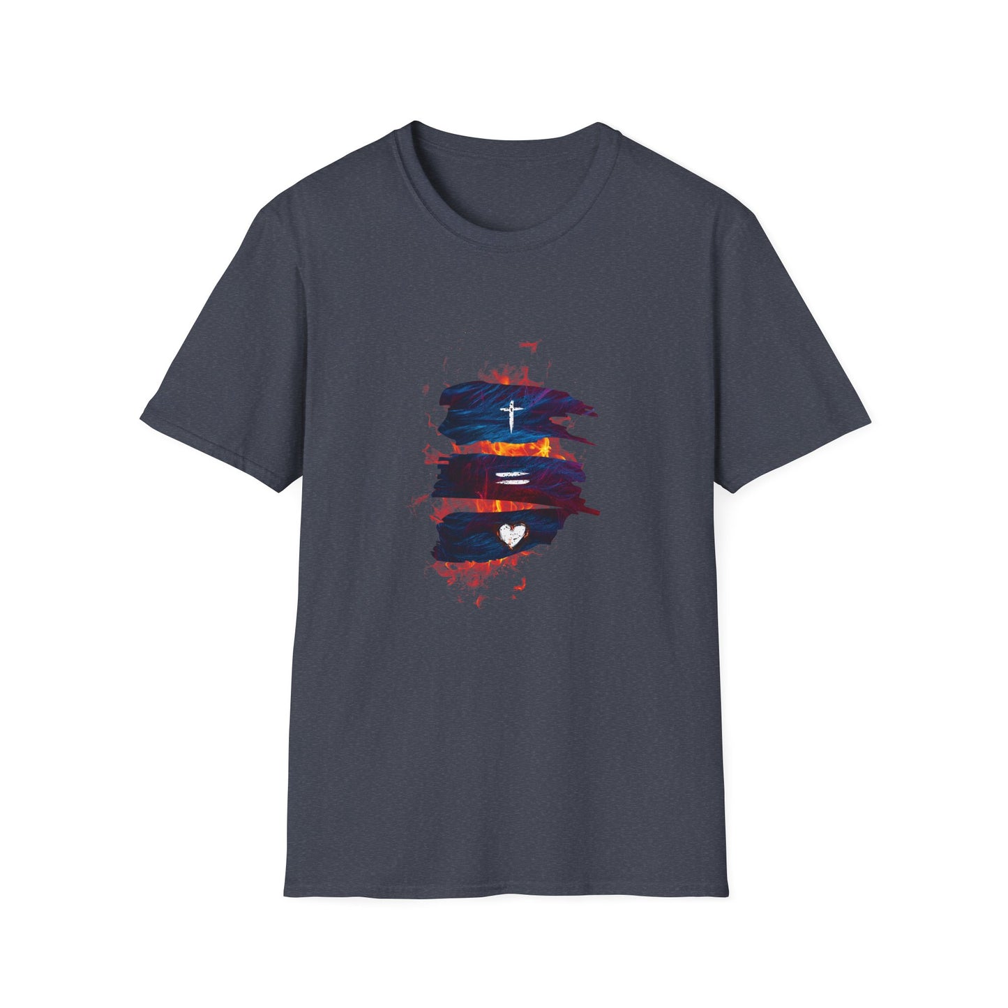 Bold Faith Tee - Christ Equals Love with Flames and Heart Graphic | T-Shirt | Unisex