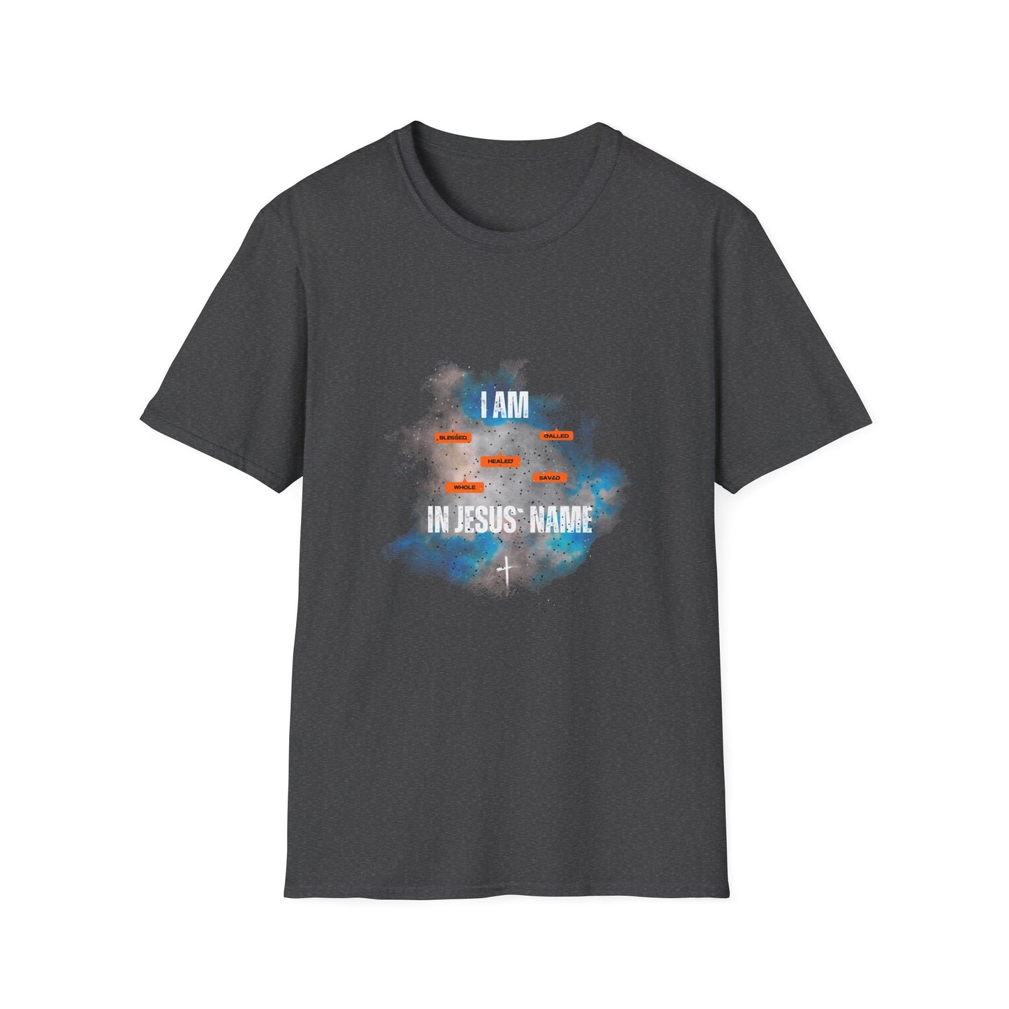 Bold Faith Tee - I am Blessed in Jesus Name with Galaxy Graphic | T-Shirt | Unisex