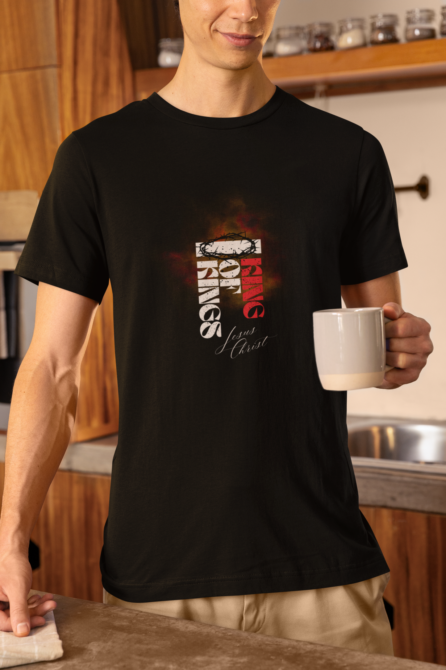 Bold Faith Tee - King of Kings Jesus Christ with Crown of Thorns Graphic | T-Shirt | Unisex