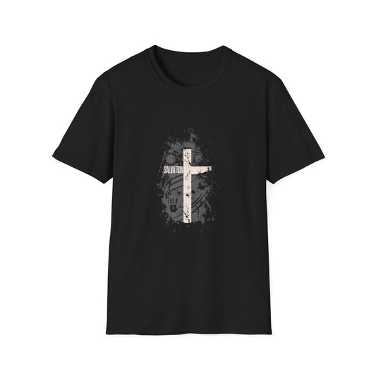 Bold Faith Tee - Salvation with Damaged Cross Graphic | T-Shirt | Unisex
