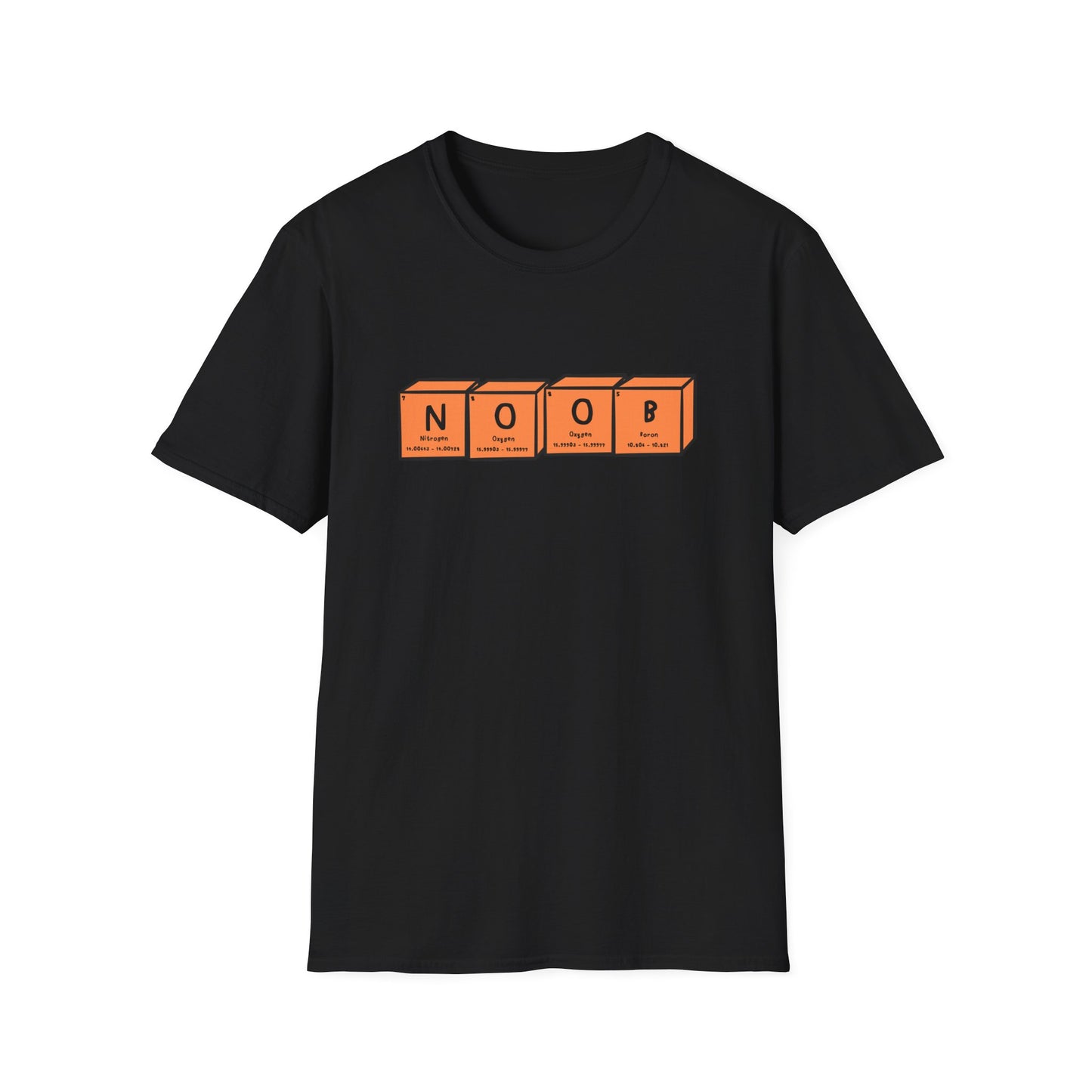 Noob T-Shirt | Orange Periodic Table | Unisex - Men & Women's Funny Tee