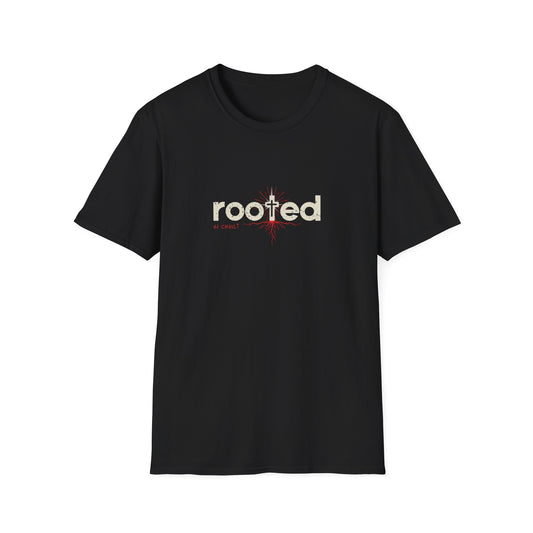 Bold Faith Tee - Rooted in Christ with Cross and Roots Graphic | T-Shirt | Unisex