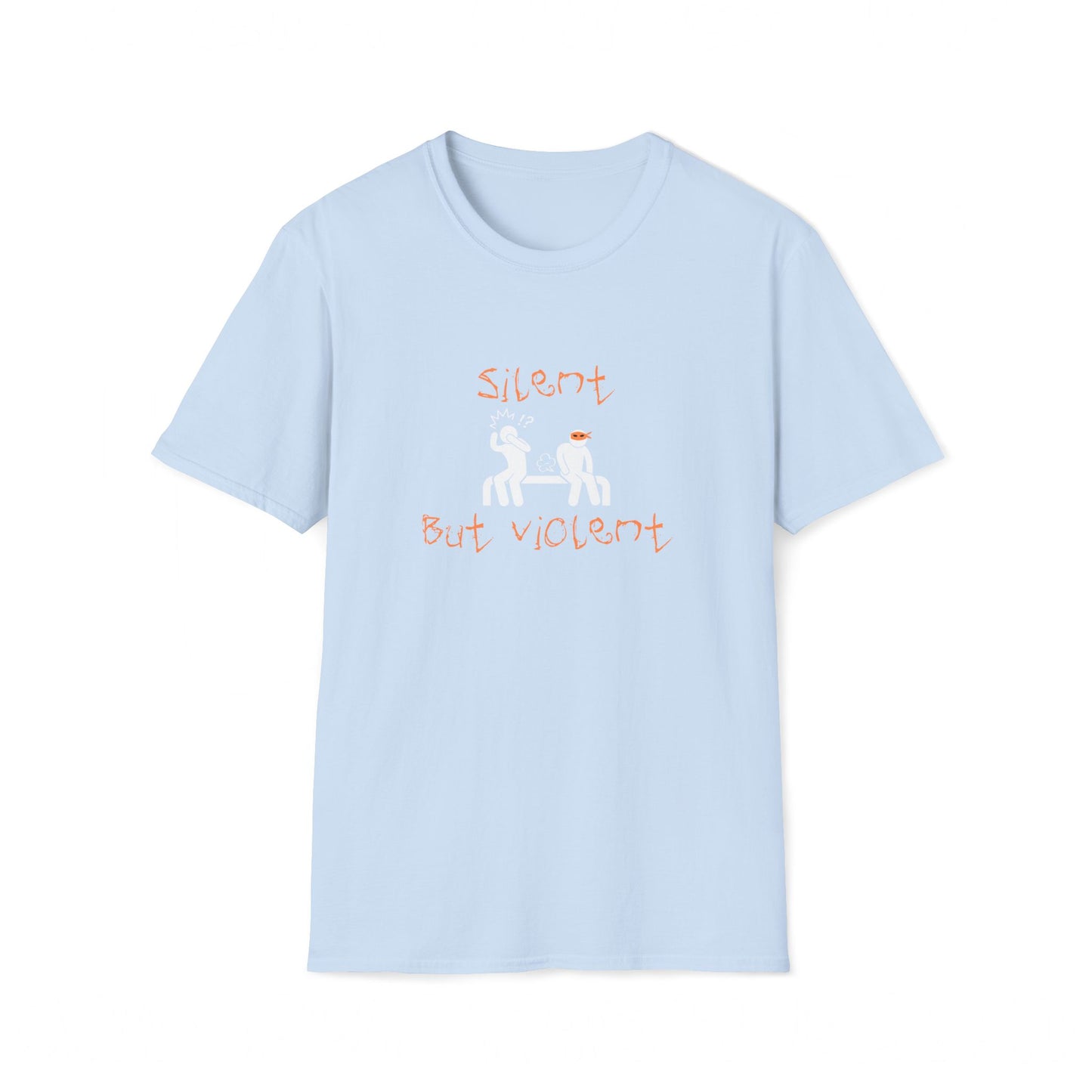 Silent But Violent T-Shirt | Orange Fart Ninja | Unisex - Men & Women's Funny Tee