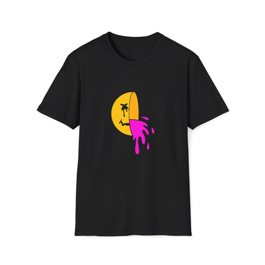 Dead Smiley Face T-Shirt | Yellow & Pink Half Smiley | Unisex - Men & Women's Funny Tee