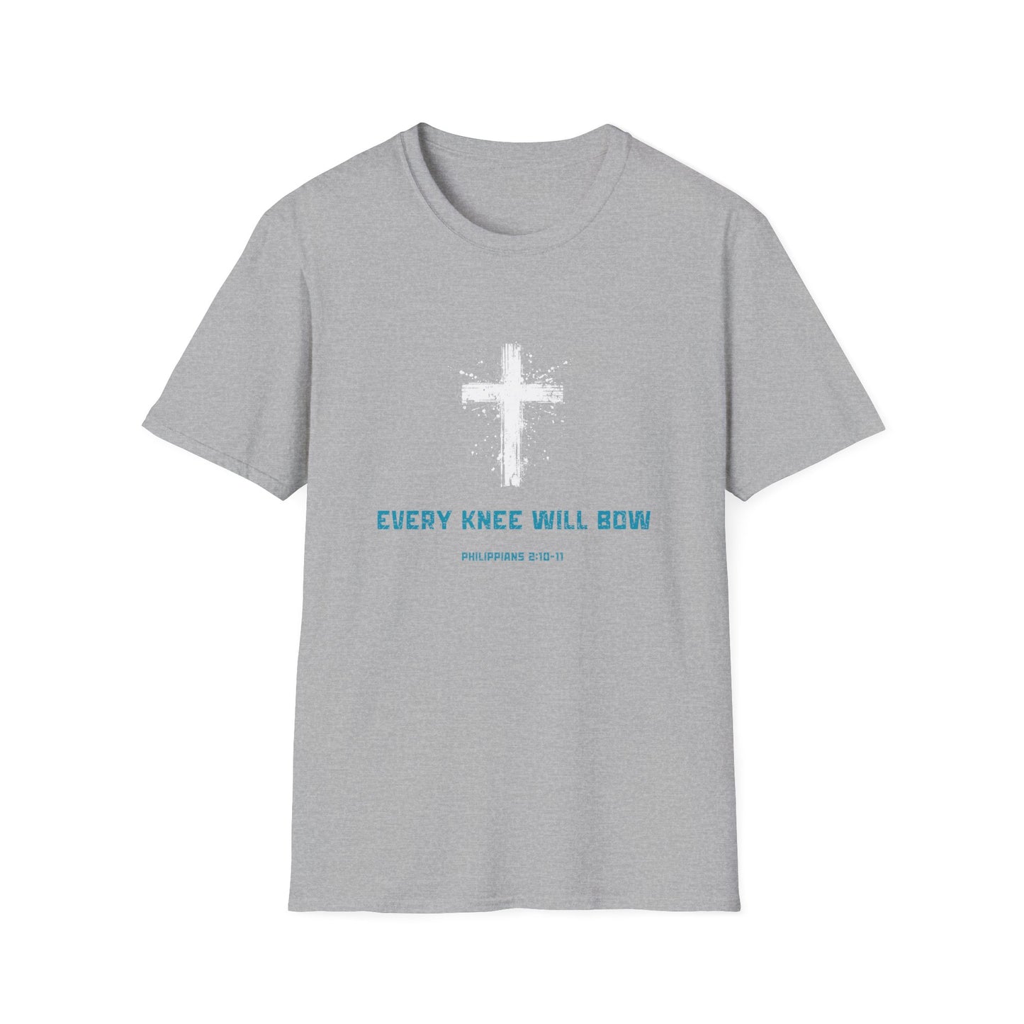 Every Knew Will Bow T-Shirt | Philippians 2:10-11 | The Cross | Unisex - Men & Women's Funny Tee