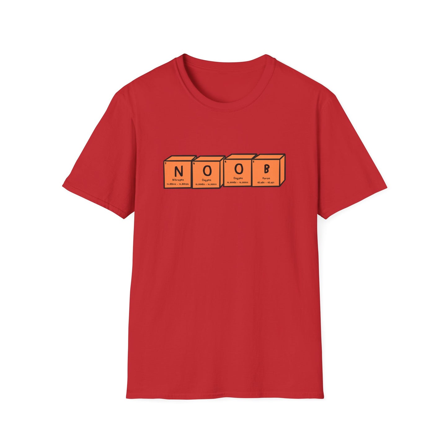 Noob T-Shirt | Orange Periodic Table | Unisex - Men & Women's Funny Tee