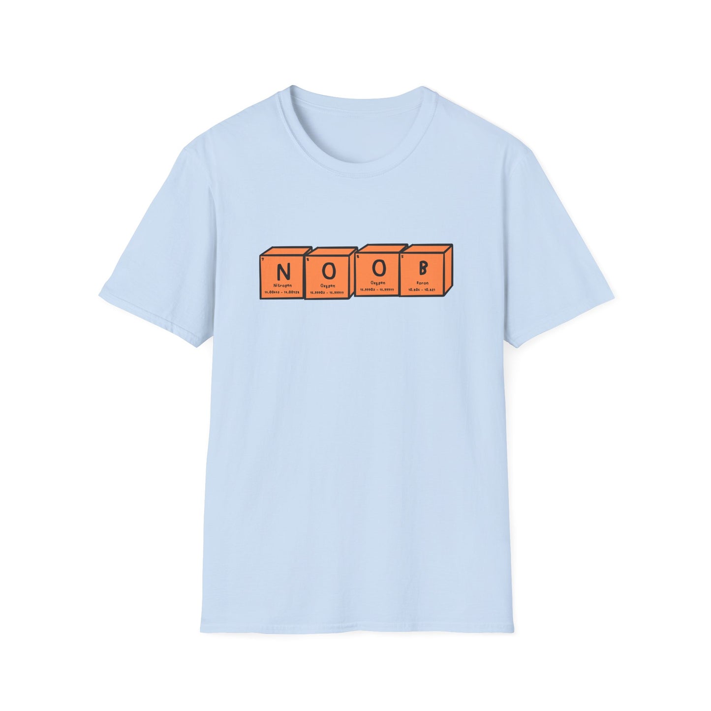 Noob T-Shirt | Orange Periodic Table | Unisex - Men & Women's Funny Tee