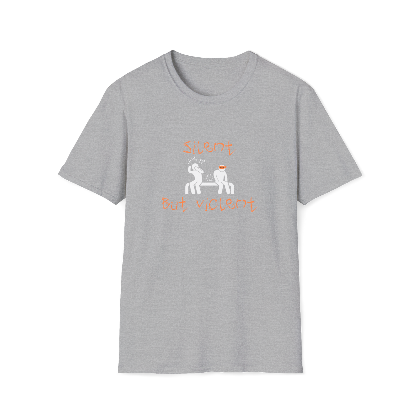 Silent But Violent T-Shirt | Orange Fart Ninja | Unisex - Men & Women's Funny Tee