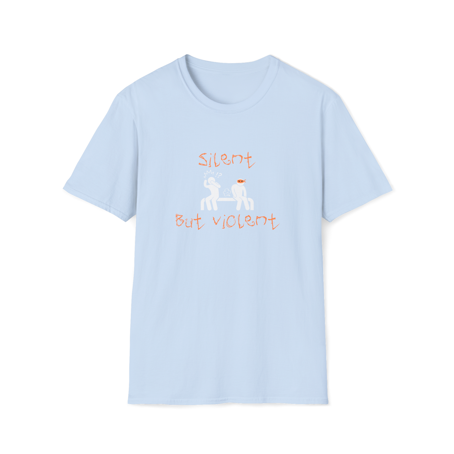 Silent But Violent T-Shirt | Orange Fart Ninja | Unisex - Men & Women's Funny Tee