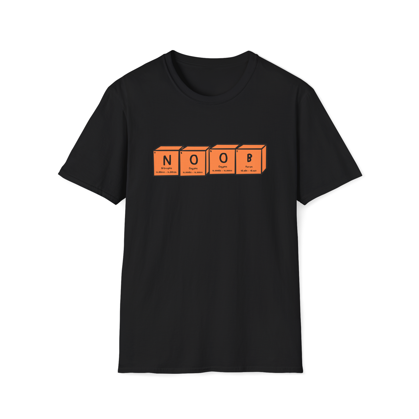 Noob T-Shirt | Orange Periodic Table | Unisex - Men & Women's Funny Tee