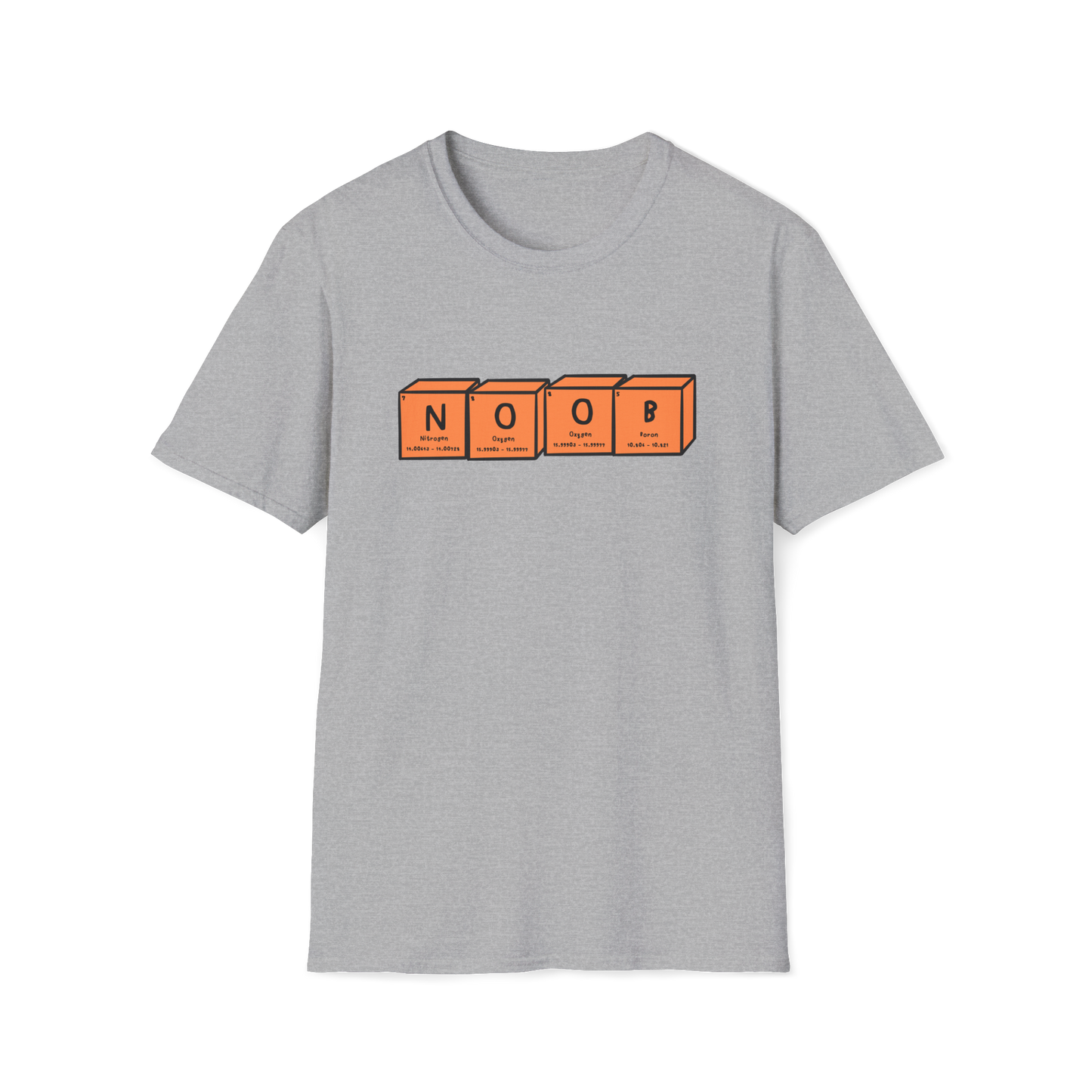 Noob T-Shirt | Orange Periodic Table | Unisex - Men & Women's Funny Tee