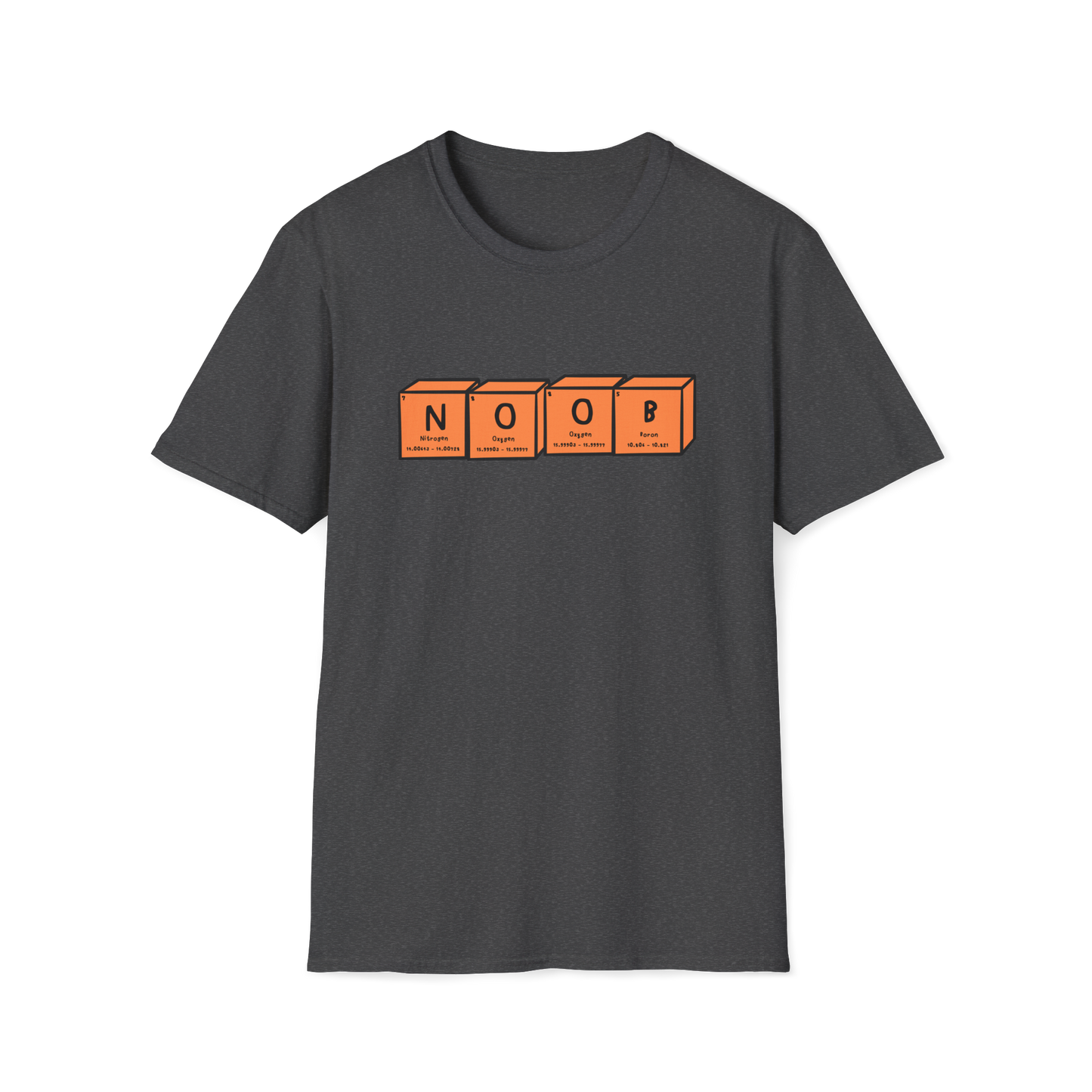 Noob T-Shirt | Orange Periodic Table | Unisex - Men & Women's Funny Tee