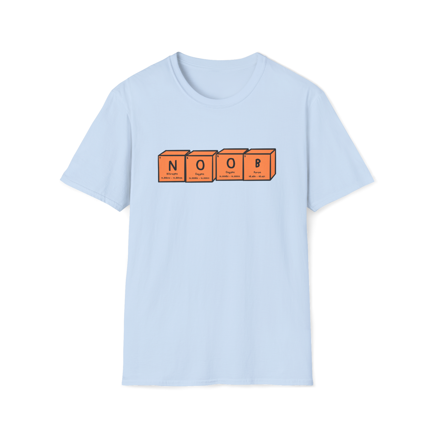 Noob T-Shirt | Orange Periodic Table | Unisex - Men & Women's Funny Tee