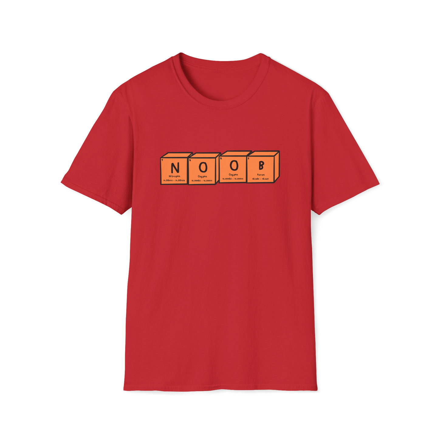 Noob T-Shirt | Orange Periodic Table | Unisex - Men & Women's Funny Tee