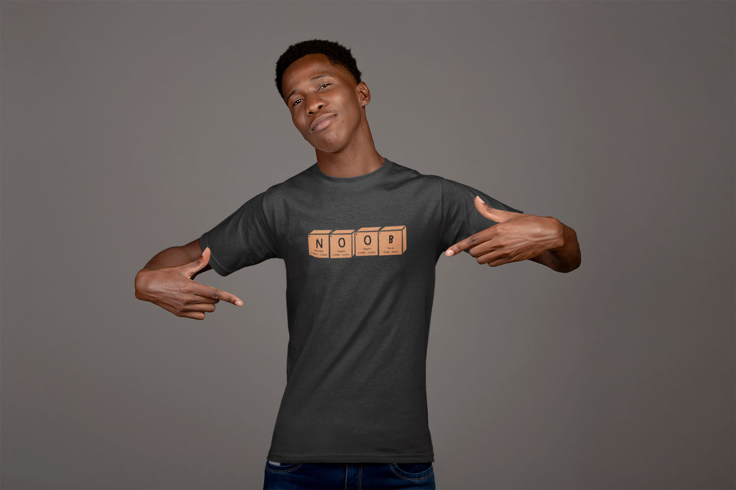 Noob T-Shirt | Orange Periodic Table | Unisex - Men & Women's Funny Tee