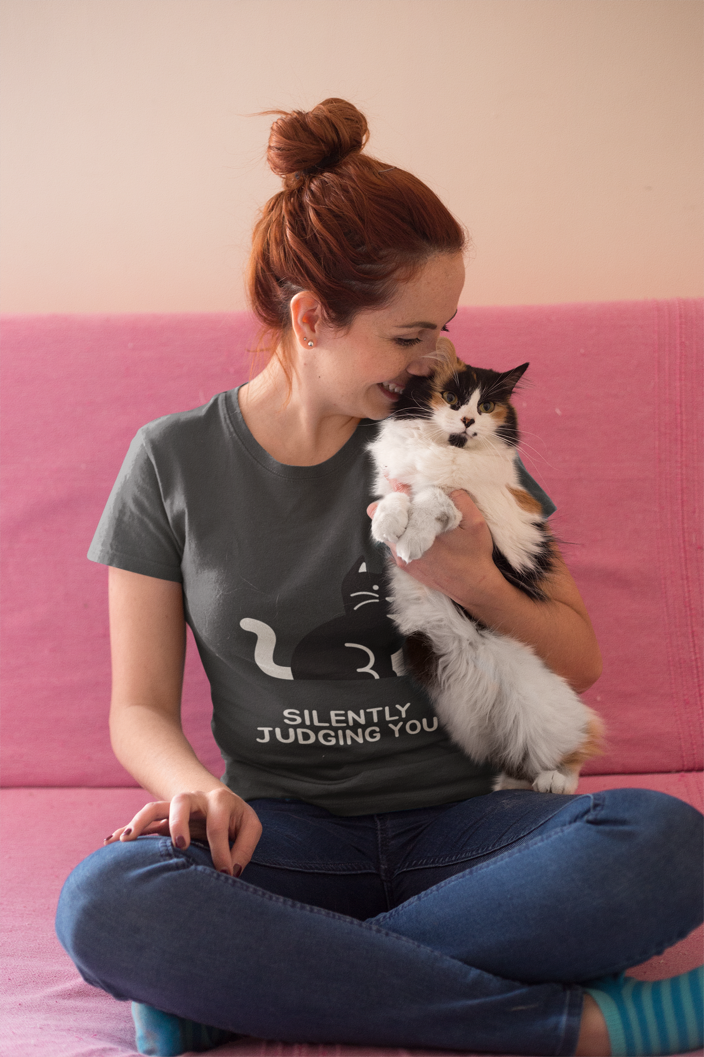 Silently Judging You T-Shirt | Cat Lover | The Judging Black Cat | Unisex - Men & Women's Funny Tee