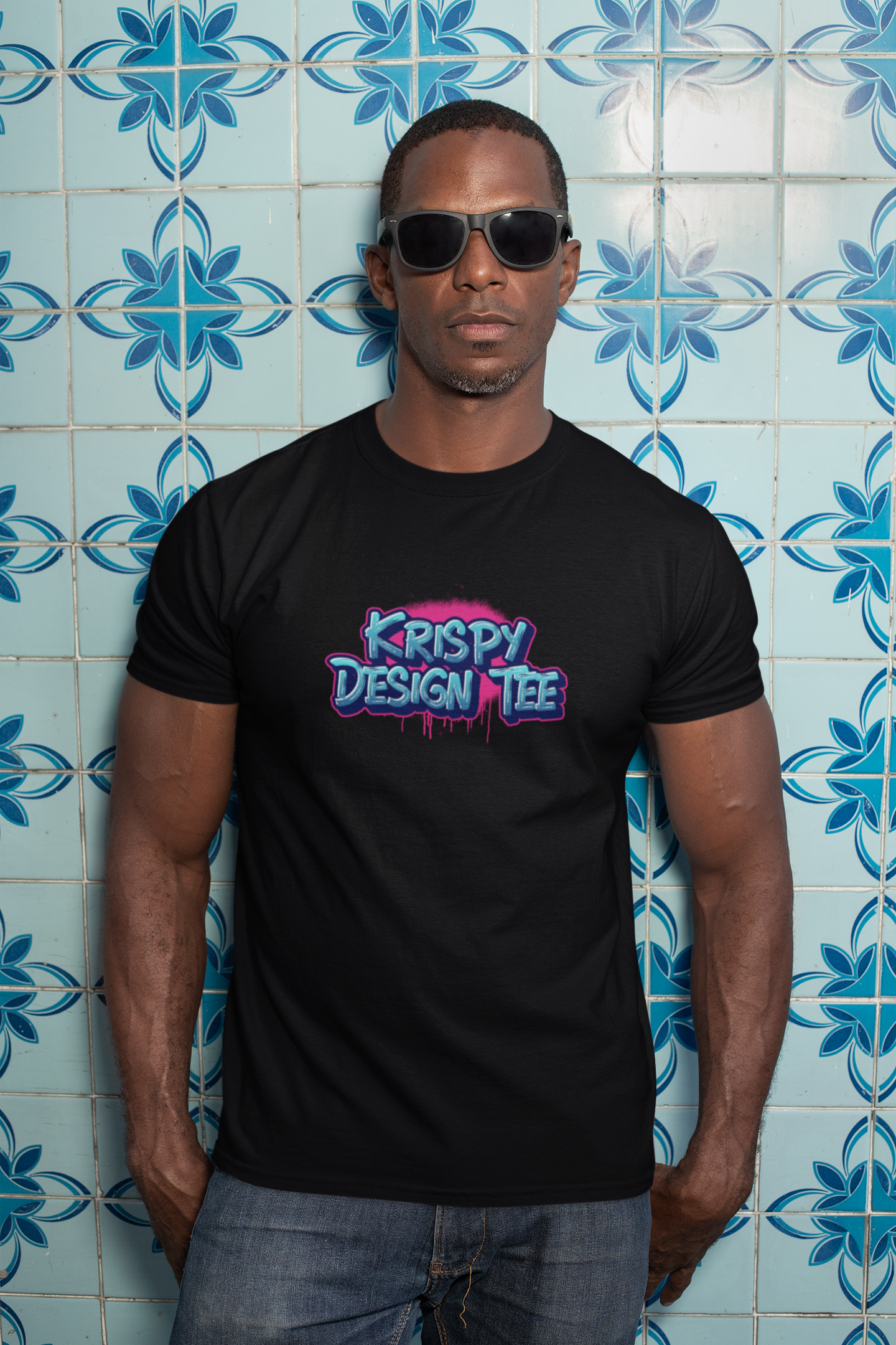 Krispy Design Tee | Krispy Design | Cool logo | Pink Words | Unisex - Men & Women's Tee