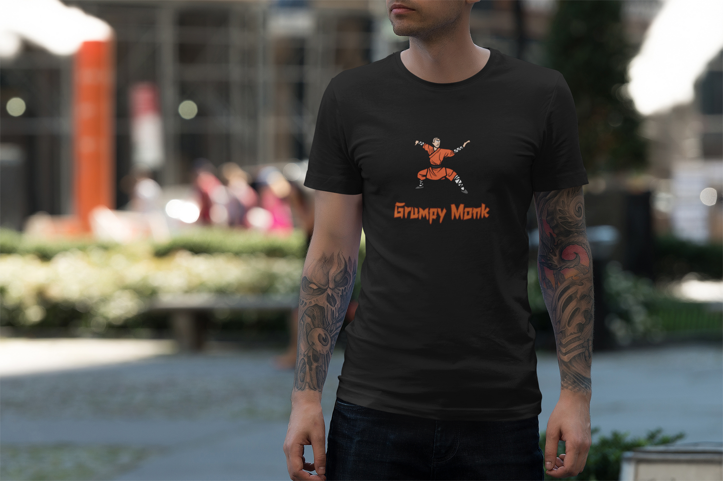 Grumpy Monk T-Shirt | Monk Ready to Fight | Unisex - Men & Women's Funny Tee